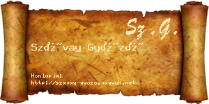 Szávay Győző névjegykártya